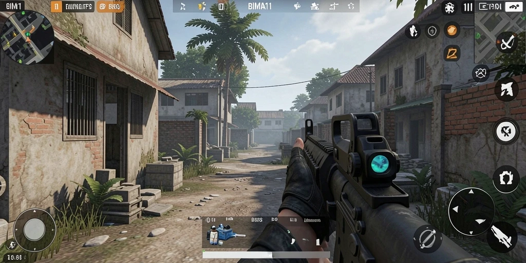 Tampilan gameplay mendebarkan dalam BIMA11 dengan aksi tembak-menembak intens.