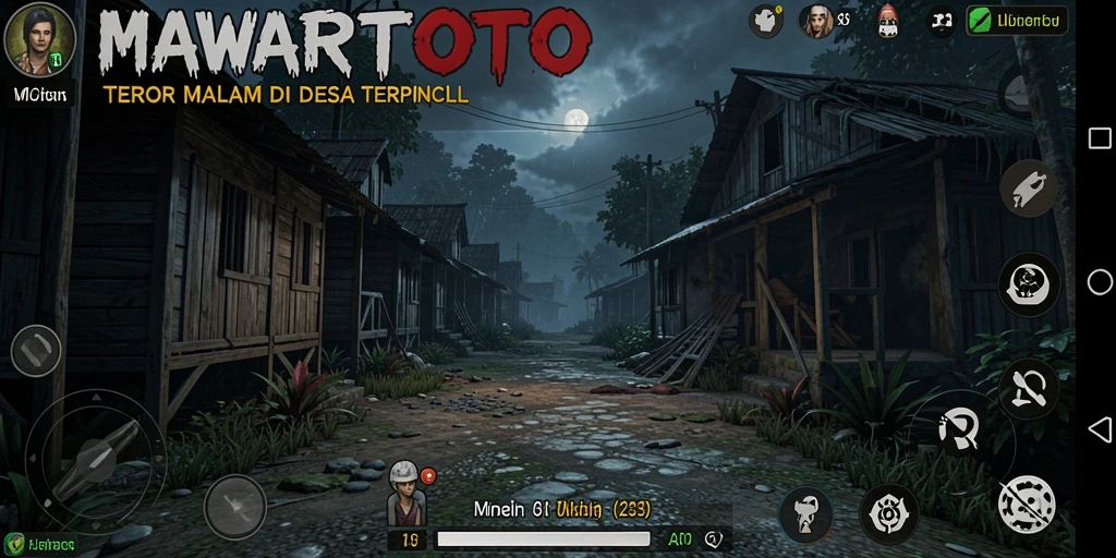 Screenshot menampilkan momen mencekam dalam gameplay horor MAWARTOTO.