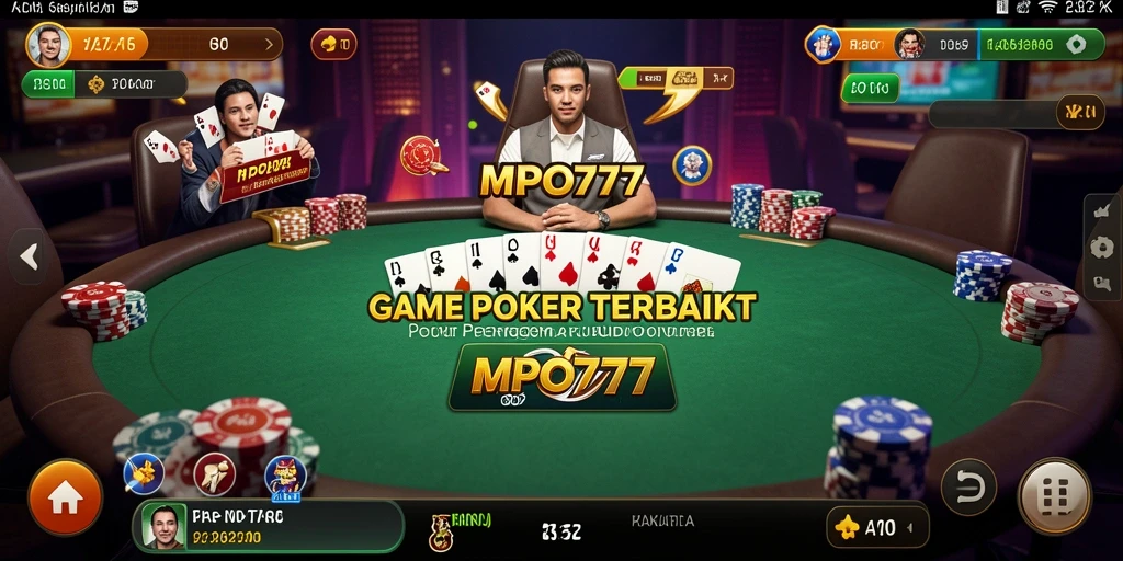 Screenshot utama MPO777 menunjukkan pemain berkompetisi dalam permainan poker.