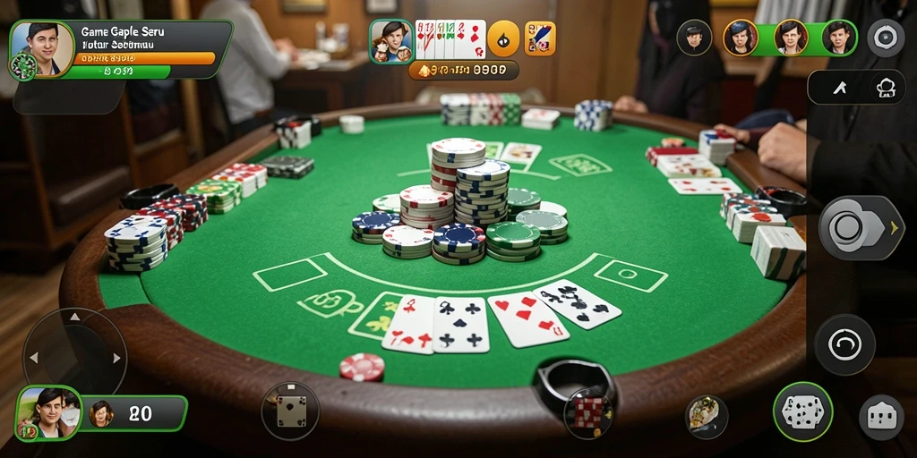 Tampilan seru dalam game Gaple RPRPRP dengan antarmuka yang menarik.